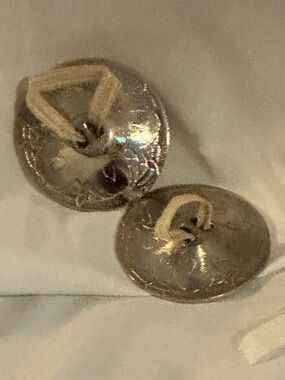 Vintage finger cymbals, silver set belly dancing yoga